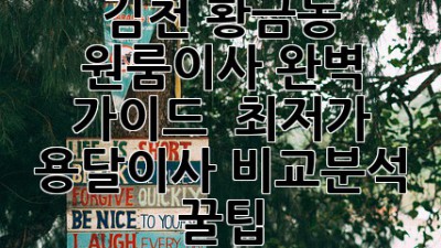 김천 황금동 원룸이사 완벽 가이드 🚚 최저가 용달이사 비교분석 꿀팁!